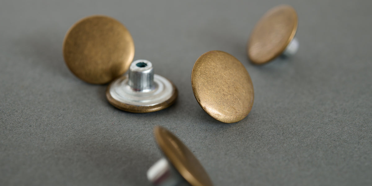 Antique Brass Jean Buttons– Goldie Olding Fabrics