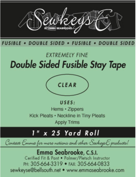 Label for 1 inch double sided fusible stay tape.