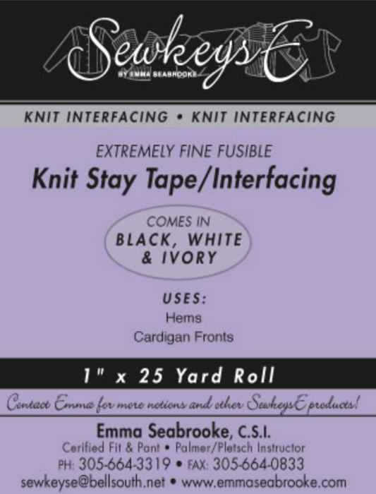 Label for one inch interfacing stay tape.